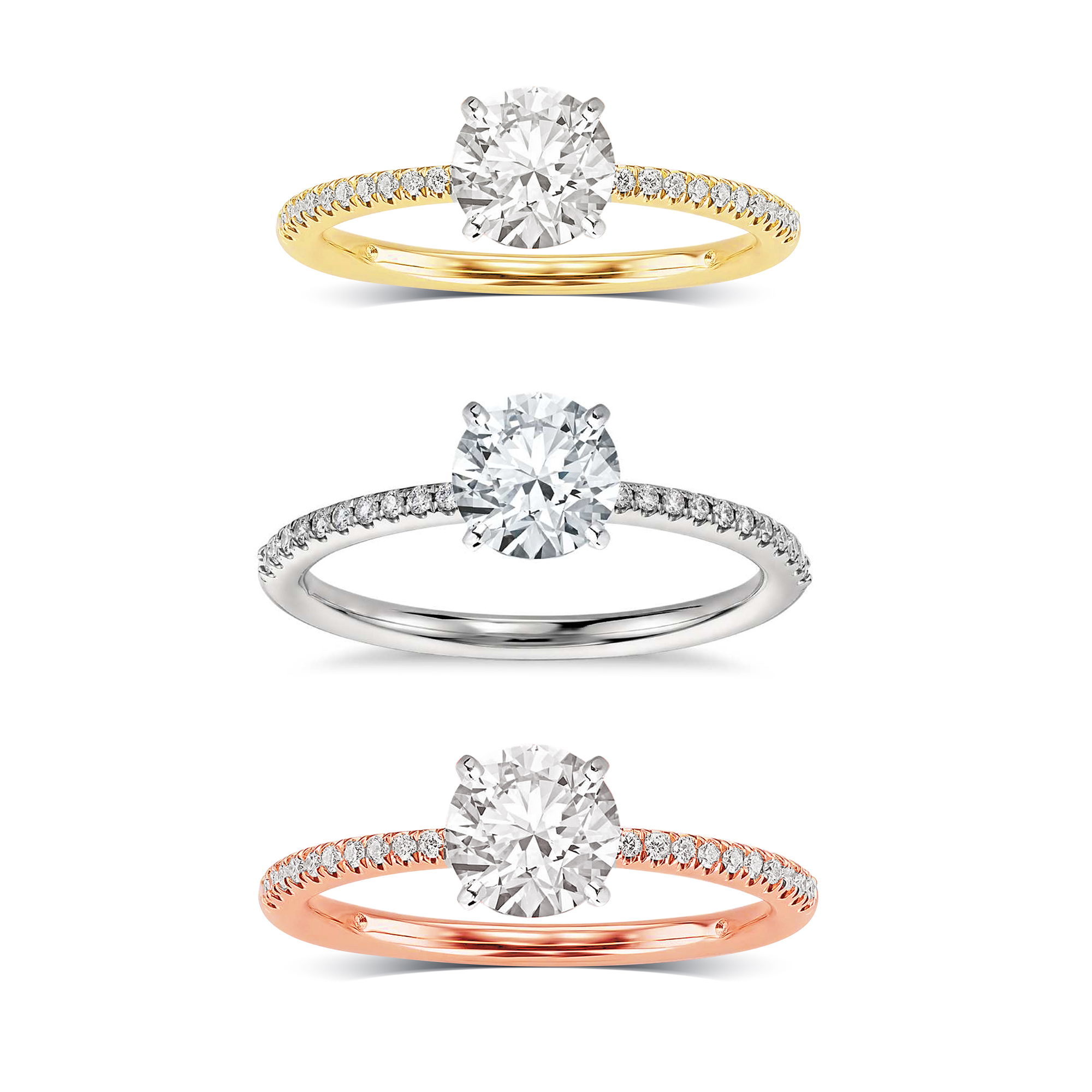 Arista 2.00 Carat T.W. Round Swarovski Diamonds White Solitaire Engagement Ring in Pink Plated Sterling Silver