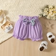 thumbnail image 4 of Mercatoo Toddler Girls Summer Outfit Floral Ruffle Sleeve Vest Tops Bow 𝐁loomers 2Pcs Set Kids Girls Holiday Clothes, 4 of 8