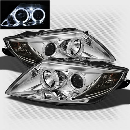 For 2003-2008 BMW Z4 Angle Eyes Twin Halo Projector Headlights Blk Head Lights Pair Left+Right 2004 2005 2006