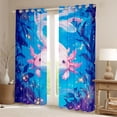 thumbnail image 2 of Castle Fairy Cute Axolotl Curtains Pack of 2 (42x84 Each),Pink Animal Curtains Blackout, 2 of 6