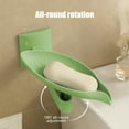 thumbnail image 4 of Wall Mounted Rotatable Soap Holder with Drainage Holes, Adjustable Leaf Shape Soap Dish for Bathroom Sink Counter, 4 of 6