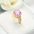 thumbnail image 2 of EOEMY Pink Cz Round Cut Band Women'S 14Kt Yellow Gold Filled Engagement Ring Size 6-10, 2 of 4