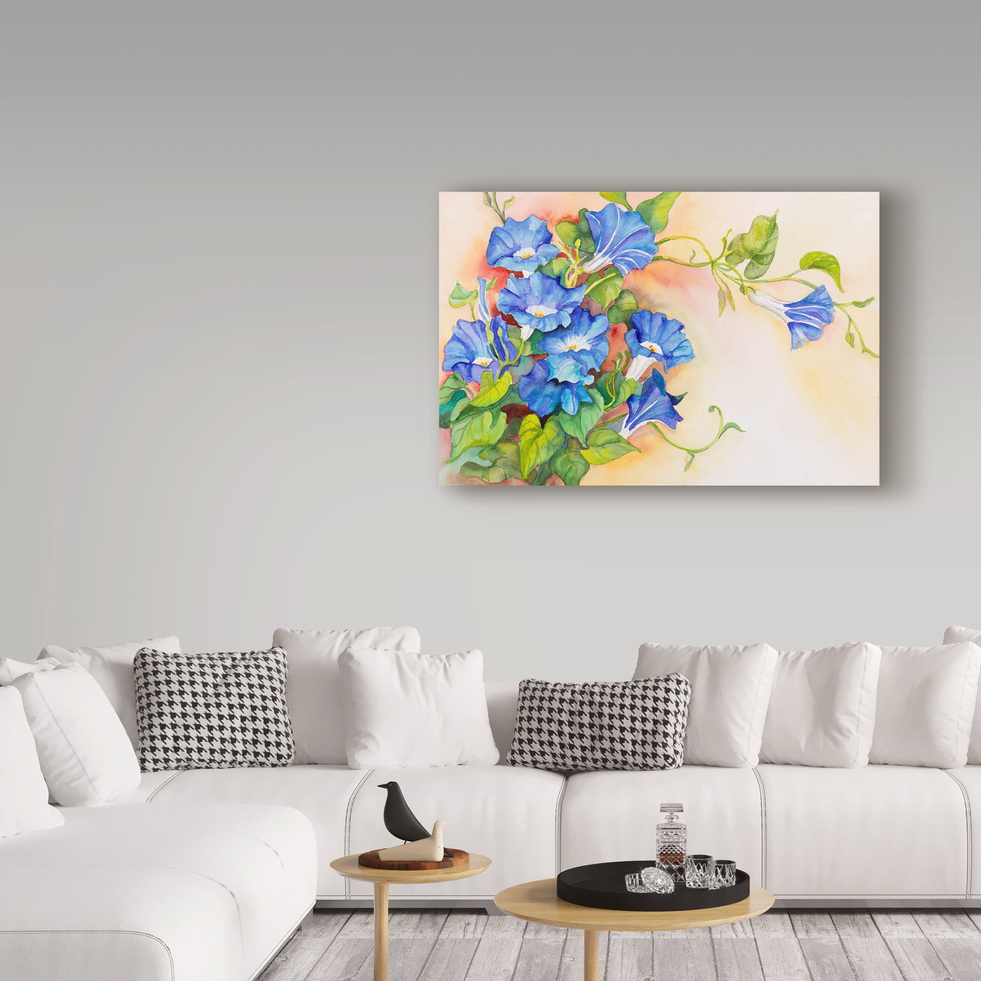 Trademark Fine Art Floral Canvas Art ' Morning Glory Vine Stretching ' by Joanne Porter