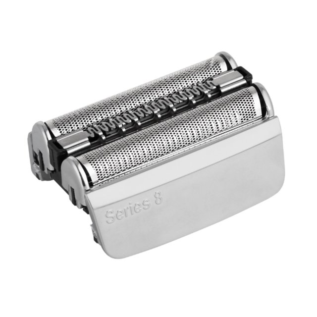 Adecuado para afeitadora eléctrica Braun serie 8, conjunto de película de malla de 83 m, cabezal de corte completo, malla de cuchillo de metal plateado