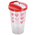 thumbnail image 4 of Verdant Touch Drinkware - Taza de agua de doble capa, innovadora y bonita taza portátil con popote para uso en casa y oficina (corazón rojo, 450 ml), 4 of 14