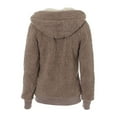 thumbnail image 4 of Fesfesfes Women Flannel Jacket Winter Warm Solid Teddy Fleece Hooded Casual Coat Hooded Jacket Outwear, 4 of 6