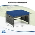 thumbnail image 3 of Costway Patio Ottomans Set of 2 PE Rattan Footstools with Removable Cushions & Metal Frame Navy, 3 of 9