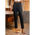 thumbnail image 1 of Pantalones elegantes de cintura alta elásticos informales de satén para mujer, 1 of 6