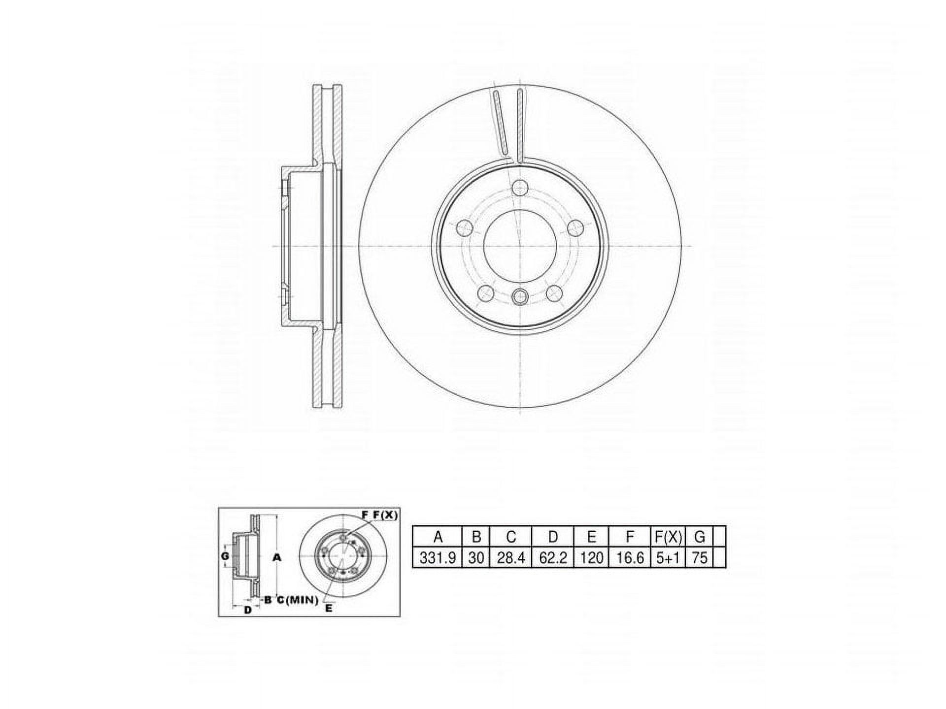 UltraHC Coated High Carbon Brake Rotor, Front UR002818, BMW X5 2018-2007