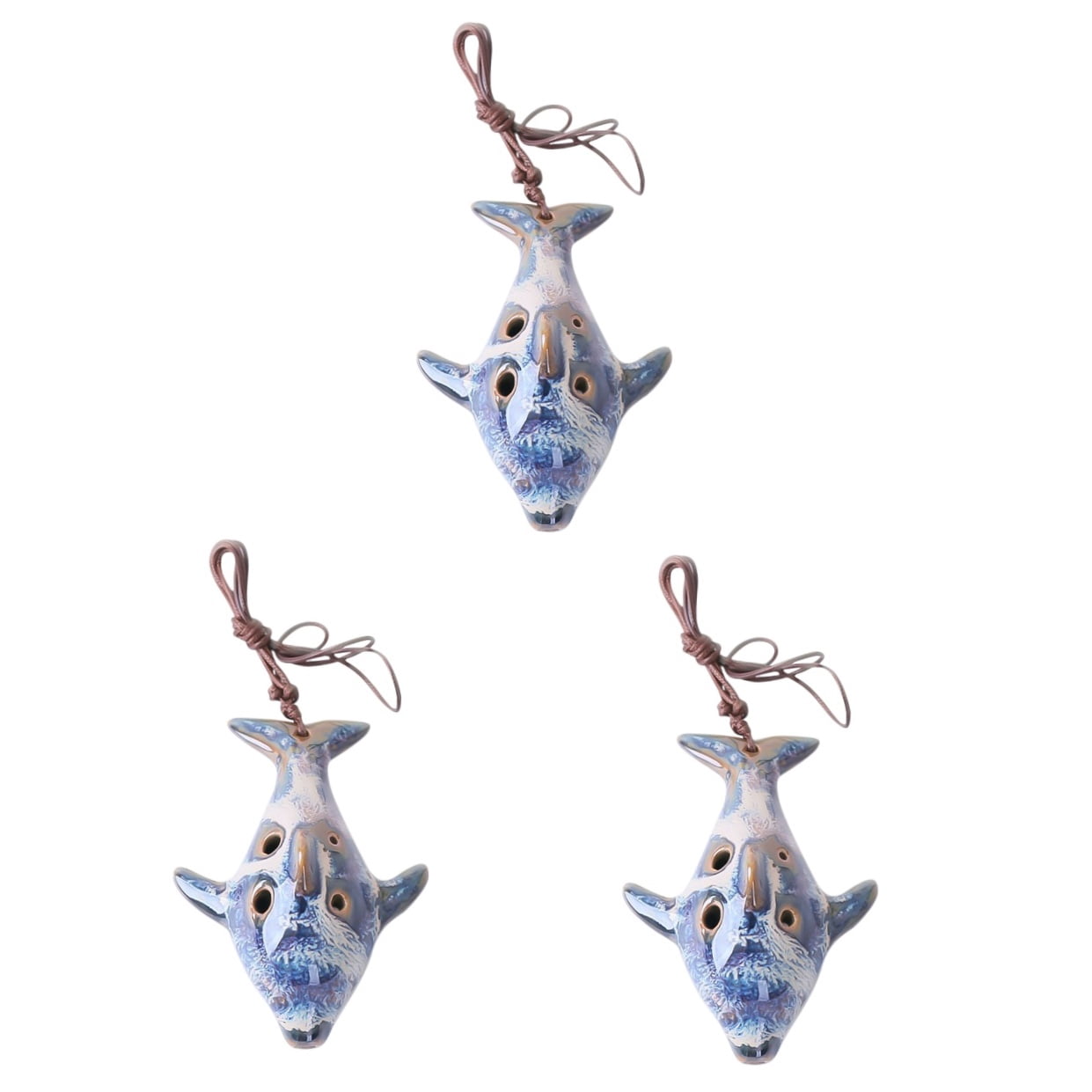 FRCOLOR 3 pcs 6 Holes Ceramic Alto C Ocarina Flute Music Instrument Gift Portable Whistle for Music Instrument Learner Color