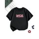 thumbnail image 1 of Young Girl Letter Print Round Neck T-Shirt, 1 of 8