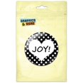 thumbnail image 1 of Joy Heart Black Polka Dots Wedding Bridal Valentines Love Pinback Button Pin Badge, 1 of 2