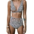 thumbnail image 1 of Maillot de Bain Bikini à Dos Nu pour Femmes Taille Haute 2 Pcs, 1 of 3