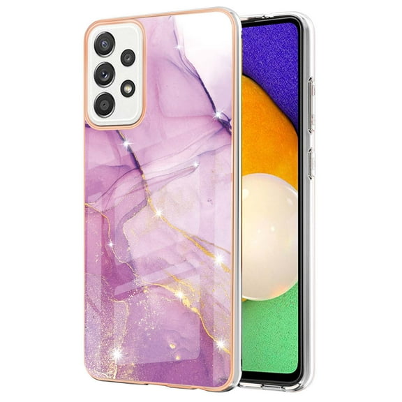 Allytech Galaxy A52 5G Case, Galaxy A52 Case, Pretty Marble TPU Slim Back Shell Anti-scratch Shock-absorbing Lightweight Protective Case Cover for Samsung Galaxy A52 5G/ 4G, Lightpurple