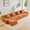 Orange, variant on MAYEERTY 82.7" Teddy Fabric Boneless Sofa, Orange 300lbs/seat 32D Foam Non-Slip No Assembly Couch for Living Room Bedroom