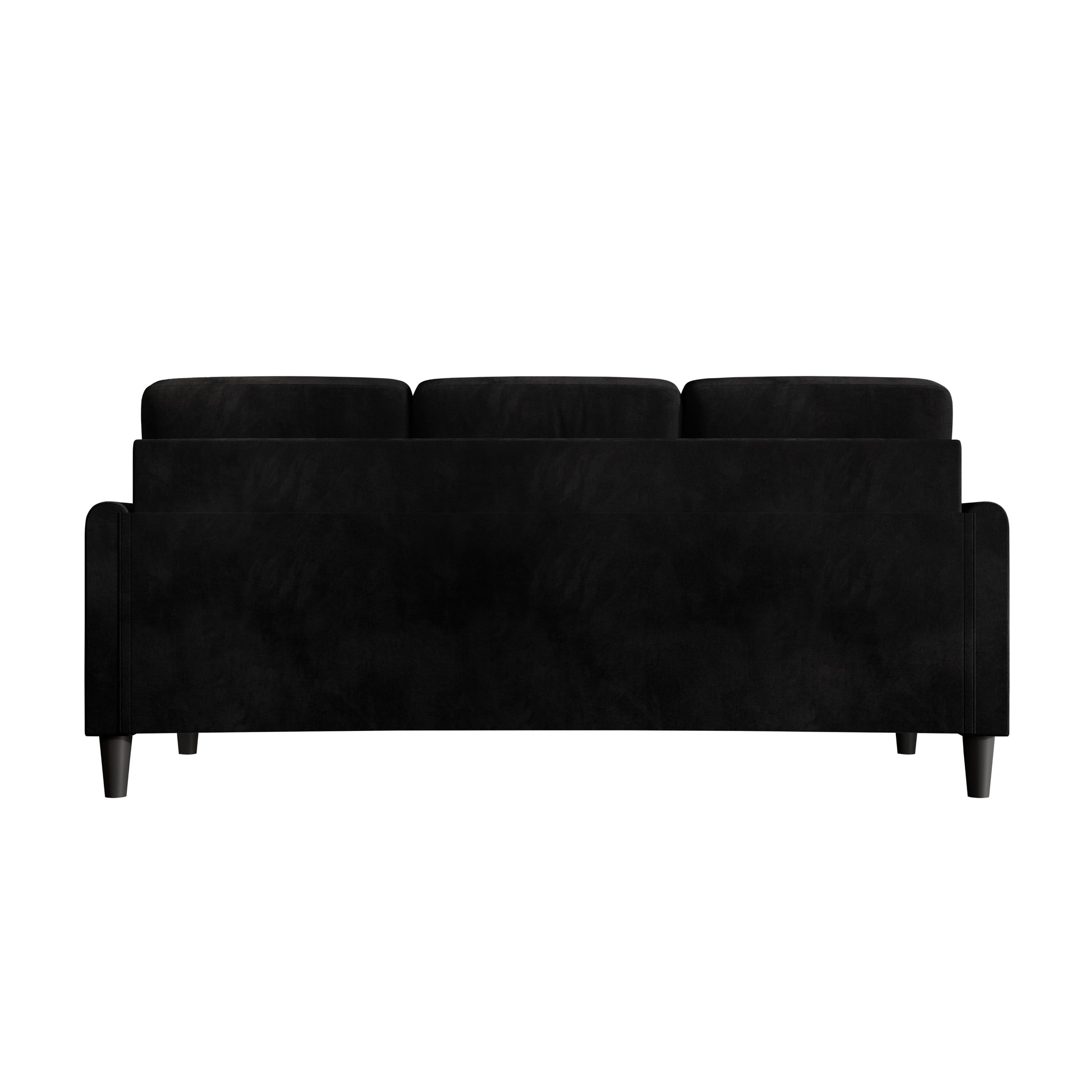 Home Design Goliad 2-Piece Velvet Living Room Set with Loveseat and Sofa, Pocket Spring Design, Soft Cushions, Clean Lines Design, Black