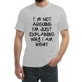 thumbnail image 3 of LUOGENLI Male T-shirts for Mens I'M Not Arguing I'M Just Explaining Why I'M Right T Shirt Mens T-shirts Graphic Tees xxl Tall Easter Mens Funny T-shirts Graphic Tees Valentines Light Gray M, 3 of 3