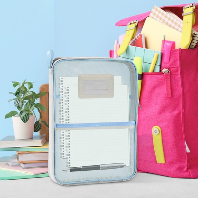 Bzdzmqm Classification de Sujets Sac de Documents Transparent Sac de Transport en Maille Sac de Livres Sac de Rangement pour Documents et Papeterie Aubaines du Jour Liquidation Prime, Bleu