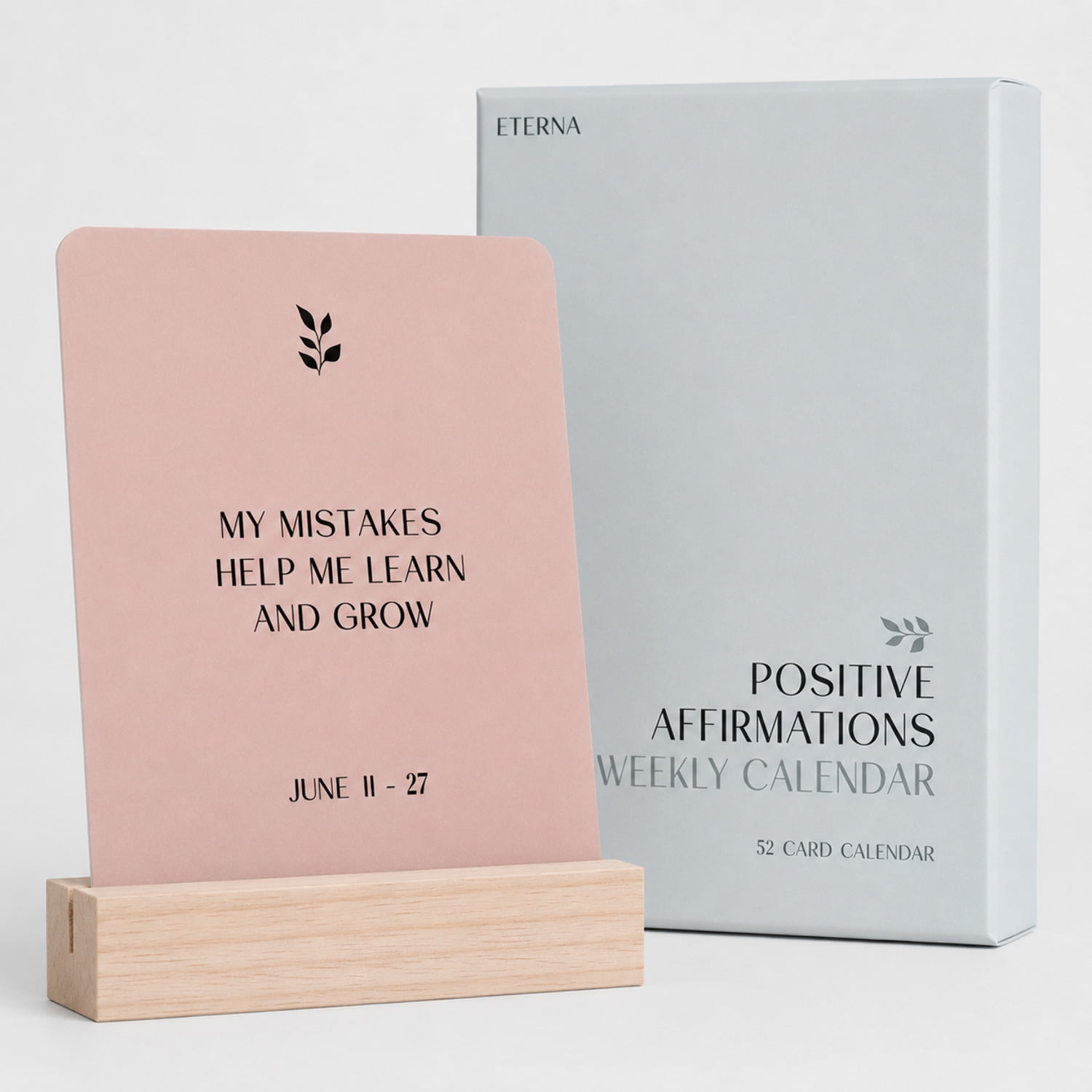 Positive Affirmation Cards Weekly Calendar | 52 Aesthetic Encouragement Mindfulness Desk Cards for Every Week of the Year, Daily Self Mantras For Mental Wellness, Great Motivational Gift For Women &