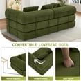 thumbnail image 3 of Wiilayok Convertible Sleeper Sofa Bed,Corduroy Modular Folding Mattress Couch with Fixed-Shape Frame,Comfy Futon Sofa Bed for Living Room, Bedroom(80",Olive Green), 3 of 9