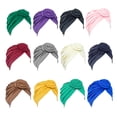 thumbnail image 4 of Sonducket Turbante Nudo Musulmán Hijab Donut Llanura Pañuelo Sombreros Pérdida Bonnet Decoración para Mujeres Accesorios Verde Type3 NO3, 4 of 6