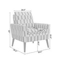 thumbnail image 4 of Homesvale Allyson Mid-Century Modern Small Space Armchair, Gray and Cream Honeycomb Polyester, 4 of 9