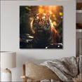thumbnail image 2 of Designart "Double Exposure Tiger Lensflare form I" Landscapes Metal Art Print, 2 of 5
