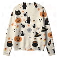 thumbnail image 5 of Halloween Knitted Sweater Cardigan for Girls Spooky Print Sweet Lovely Fall Long Sleeve Button Down Tops, 5 of 5