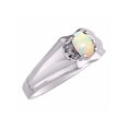 thumbnail image 3 of RYLOS Mens Rings 14K White Gold Classic Design 7X5MM Oval Gemstone & Diamond  Opal October Birthstone Ring Size 9, 3 of 6