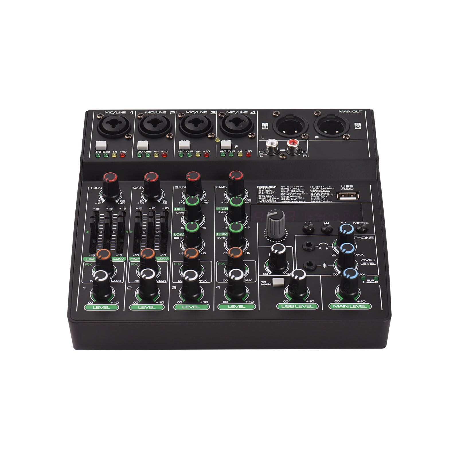 Mixing Console,With 256 48v Dj Network Live 256 48v 48v Studio Input Portable Sound Console With 256 6-channel Console With Type-c Bt Studio Dj Network Mp3 Usb Input