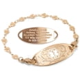 thumbnail image 1 of MedicEngraved Rose Gold Stainless Steel Custom Medical Alert Bracelet - 5mm Heart Link, 1 of 7