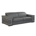 thumbnail image 2 of JERFIT Italian Leather Sofa, Dark Gray Top Grain Leather Sofa Couch with Chrome Legs for Living Room, 2 of 10