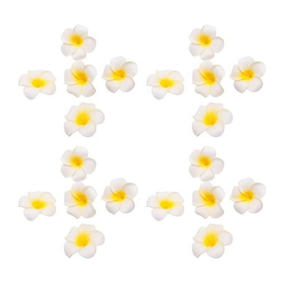 400Pcs White Foam Hawaiian Frangipani Artificial Plumeria Flower Petals Cap Hair Hat Wreath DIY Wedding Decoration 5cm