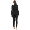 thumbnail image 2 of Doomiva Women One Piece Jumpsuits Long Sleeve Unitard Bodysuits High Collar Long Pants Leggings Black S, 2 of 6
