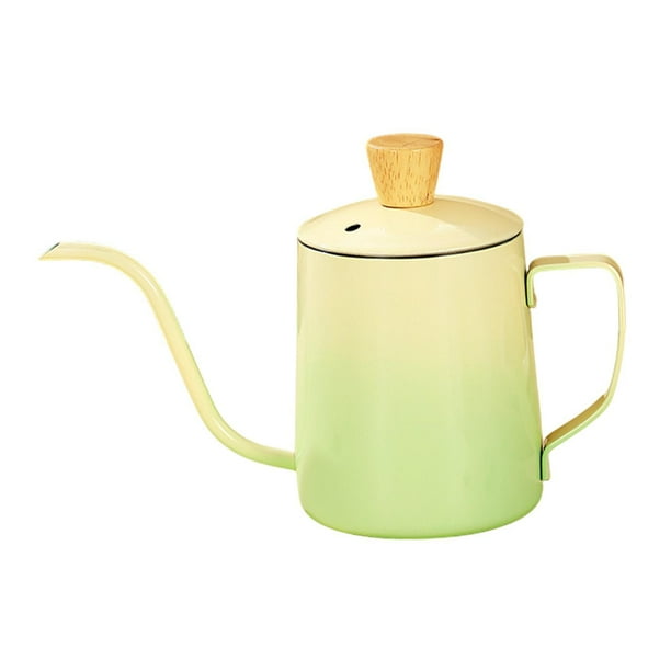 Reche de cisne de 350 ml sobre el café Hervidor de hervidor de acero inoxidable Versátil Mango ergonómico Apariencia Estética Café de goteo a mano Gradiente verde