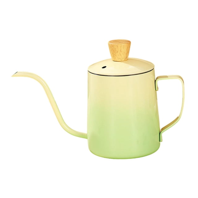 Reche de cisne de 350 ml sobre el café Hervidor de hervidor de acero inoxidable Versátil Mango ergonómico Apariencia Estética Café de goteo a mano Gradiente verde