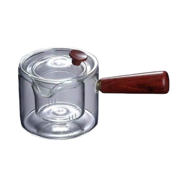 Cateissary Tetera de vidrio, tetera, estufa, parte segura, infusor transparente extraíble, 17 oz para té Teteras