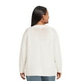 thumbnail image 3 of Terra & Sky Women's Plus Size Cable Knit Pullover Sweater, Midweight, 3 of 5