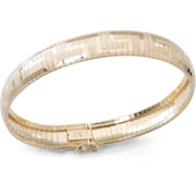 Brilliance Womens 10-Inch Greek Pattern Gold over Sterling Silver Omega Bracelet