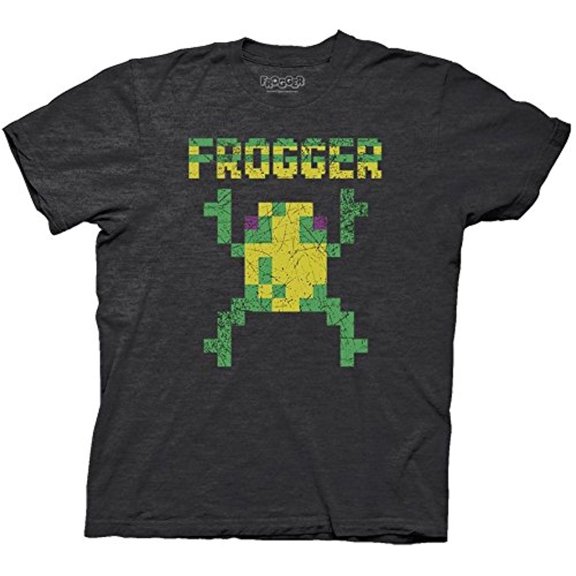 Ripple Junction Vintage Distressed 8-Bit Frogger Adult T-Shirt XL Pepper