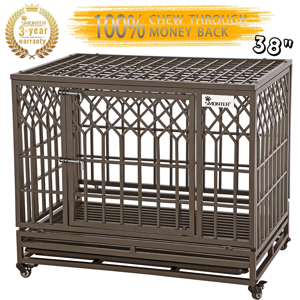 SMONTER Heavy Duty Dog Crate Y Shape Strong Metal Kennel for Large Dogs