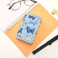 thumbnail image 7 of JIALIOU Nylon Trifold Card Wallet with ID Window Zipper Pocket for Men Women Teen Blue Butterflies and Flowers, 7 of 7