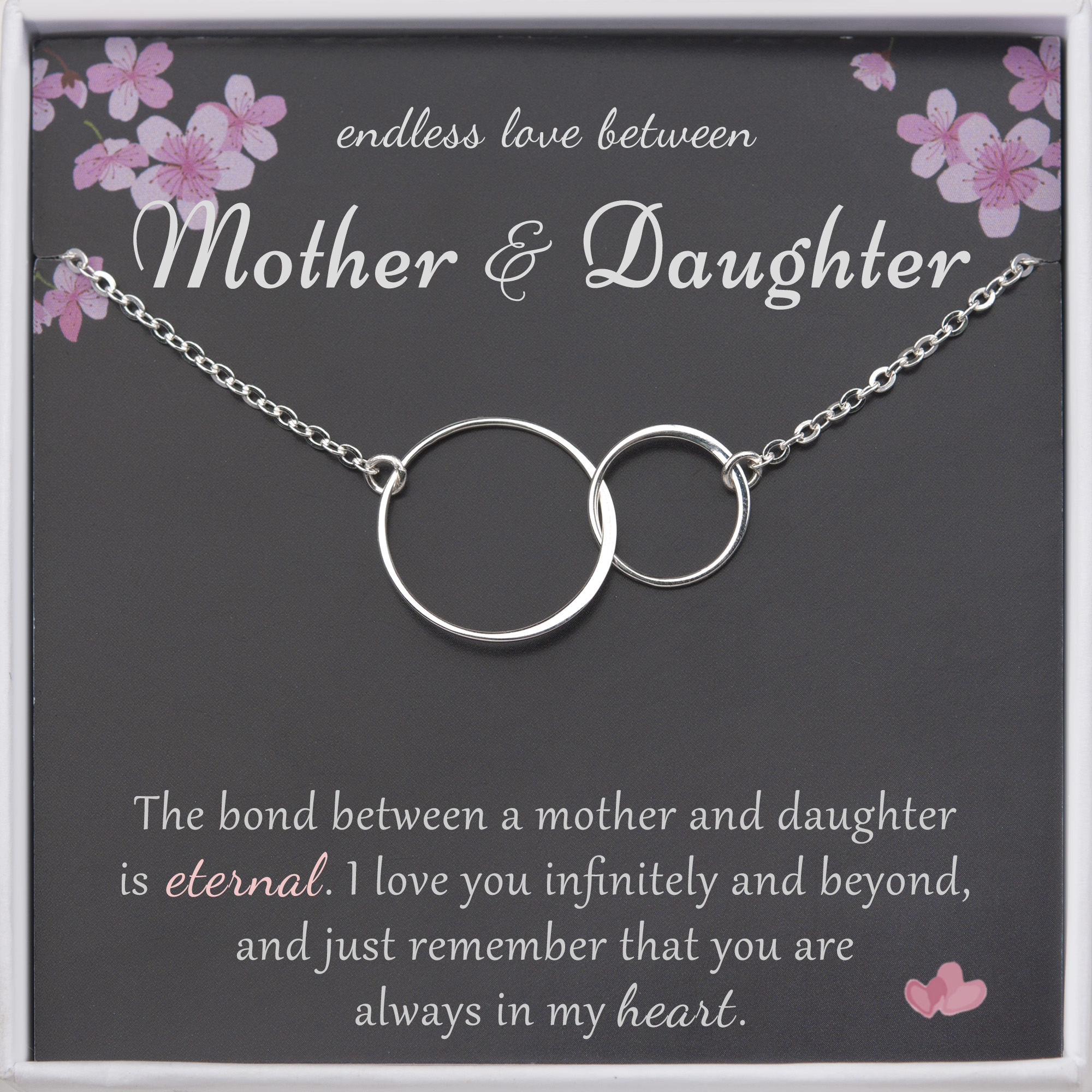 Anavia Mother-Daughter Necklace for Mothers Day Gift, 925 Sterling Silver Mother-Daughter Necklace Mom Birthday Gift