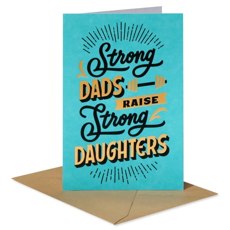 American Greetings Father's Day Card for Dad from Daughter, Modern Type with Gold Foil Details, Includes Envelope