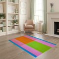 thumbnail image 2 of ODIKA 4'x6' Washable Area Rug Bedside Checkered Retro Hopscotch Block Border Storybook Grid for Bedroom, Reading Nook, Pet Friendly & Non-Shedding, 2 of 7