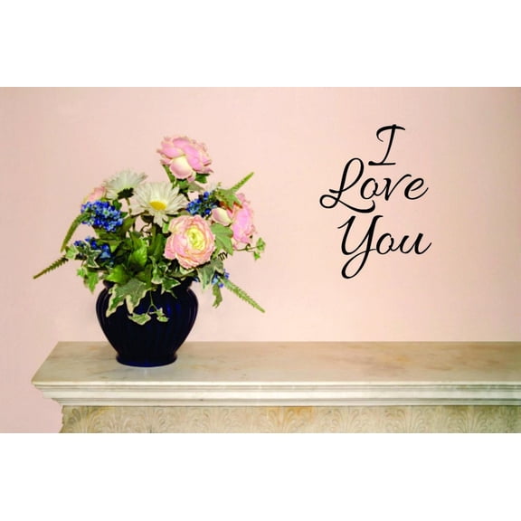 Decal - Peel & Stick Wall Sticker I Love You Home Decor Picture Art 8 x 32 Inches