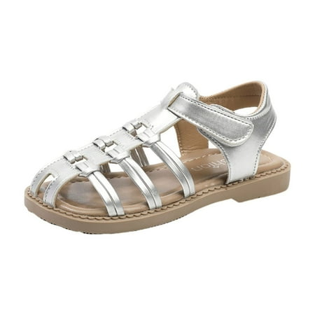 

LIZENG Toddler Baby Girls Lightweight Sandals Summer Woven Soft Bottom Roman Wrapped Head Antislip Casual Beach Shoes Sandals