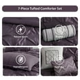 thumbnail image 6 of Regency Heights Queen Comforter Sets, 7-Piece Tufted Pintuk Bed in a Bag Bed Set, Satin Luxury Plum Comforter Bedding Set with Decor Pillow, 6 of 7