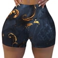 thumbnail image 2 of Salouo Elegant Gold Scrollwork Print Women's Athletic Shorts,Booty Shorts Biker Shorts High Waisted Elastic Workout Shorts for Yoga Gym Running Sports-Small, 2 of 8