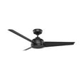 thumbnail image 2 of Hunter 52 inch Outdoor or Indoor Ceiling Fan No Light - Black Ceiling Fan without Light, For Patio, Porch, Garage, or Living Room, Standard Mount, 3 Blades, Wall Control - Trimaran 59609, Matte Black, 2 of 17